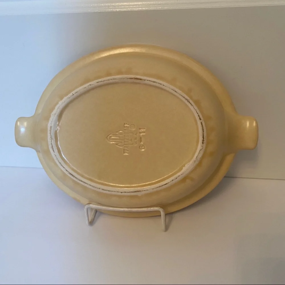 PFALTZGRAFF DISH SERVING VILLAGE PATTERN TAN BROWN DINING CASSEROLE BAKER HOME